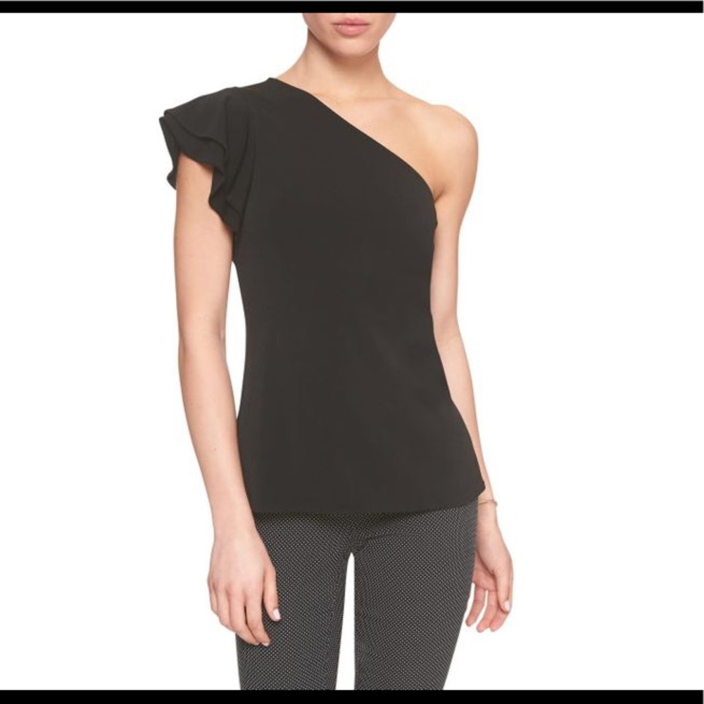 Banana Republic crepe one-shoulder tank